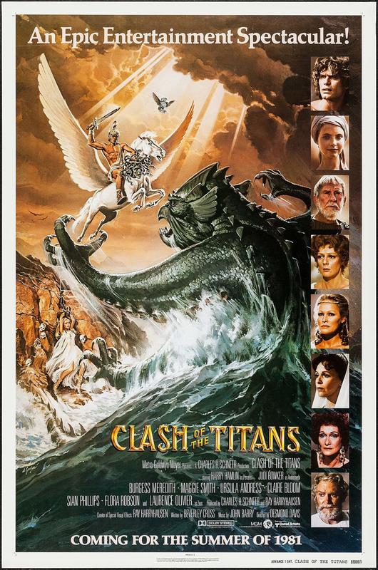 Cartaz do filme Fúria de Titãs, cujos efeitos visuais foram criados por Ray Harryhausen