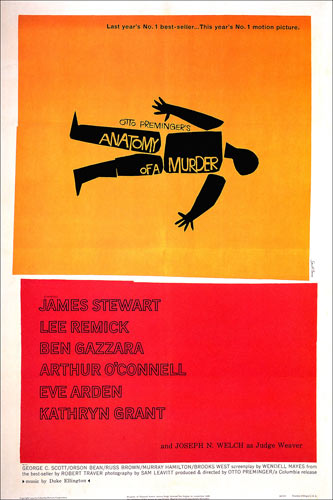 Cartaz do filme Anatomia de um Crime de Saul Bass