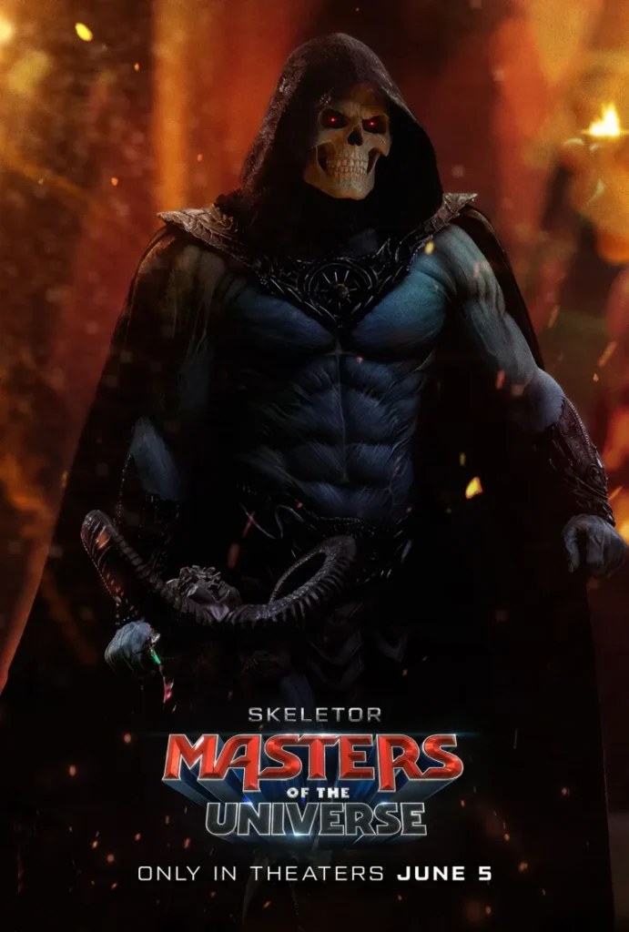 Cartaz do filme Mestres do Universo mostrando o personagem Esqueleto