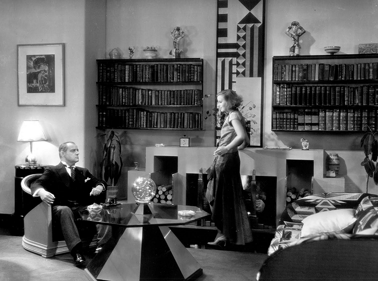 Design de produção do filme The Kiss por Cedric Gibbons para a MGM. Fonte: https://artdecocollection.com/art-deco-artist/cedric-gibbons/